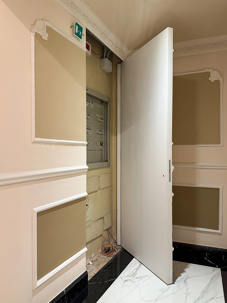 Sportello filo muro rivestito_Aperto