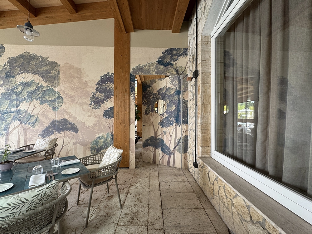 Porta filo muro carta da parati terme di saturnia