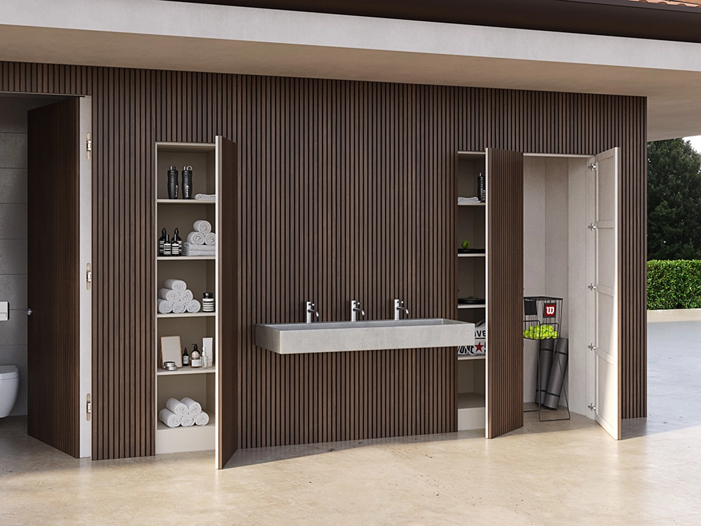 armadi per esterno cannettato aperto