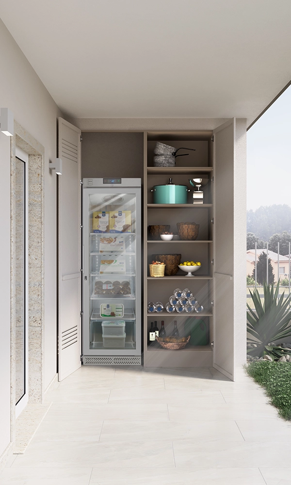 armadio da esterno terrazzo aperto