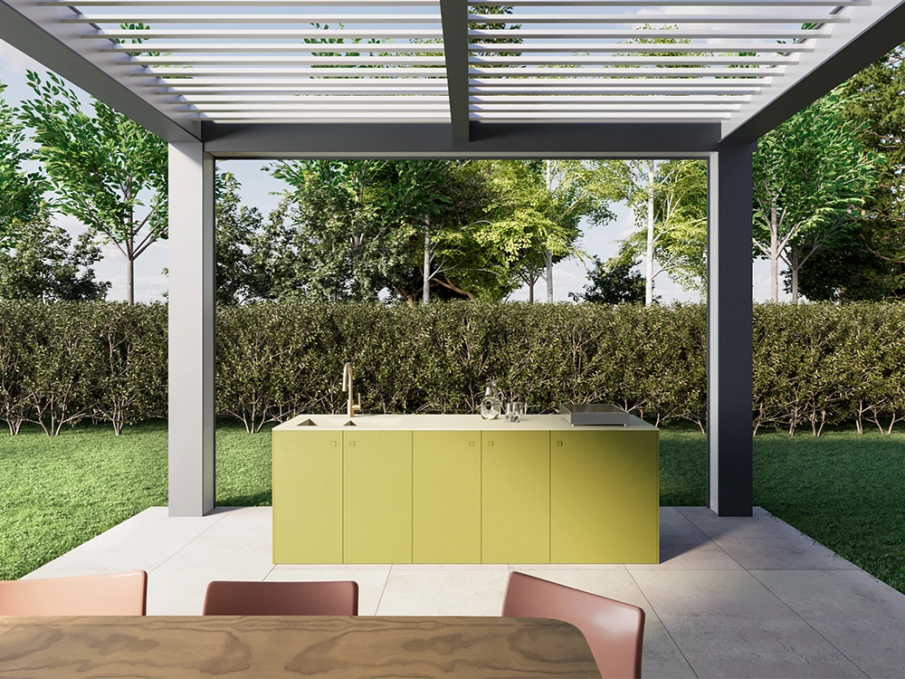 piano cucina da esterno chiuso